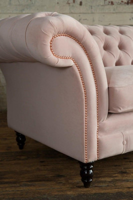 XXL Sofa 4 Sitzer Couch Chesterfield Polster Sitz Garnitur Leder Textil Pinke