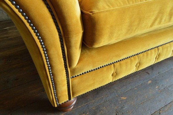 XXL Sofa 4 Sitzer Couch Chesterfield Polster Sitz Garnitur Leder Textil Gelbe