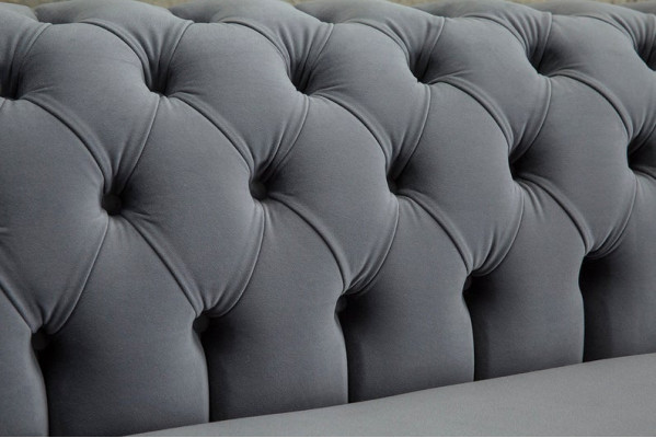 XXL Sofa 4 Sitzer Couch Chesterfield Polster Sitz Garnitur Leder Textil Graue