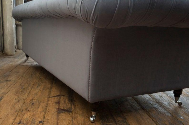 XXL Sofa 4 Sitzer Couch Chesterfield Polster Sitz Garnitur Leder Textil Graue