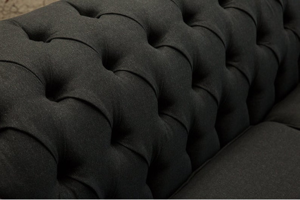 XXL Sofa 3 Sitzer Couch Chesterfield Polster Sitz Garnitur Leder Textil Schwarz