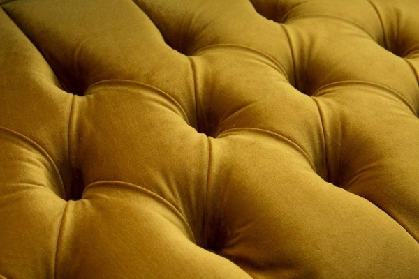 XXL Sofa 3 Sitzer Couch Chesterfield Polster Sitz Garnitur Leder Textil Gelb Neu
