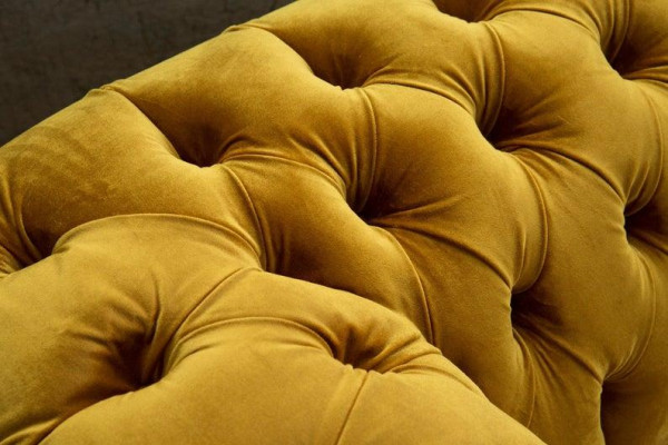 XXL Sofa 3 Sitzer Couch Chesterfield Polster Sitz Garnitur Leder Textil Gelb Neu