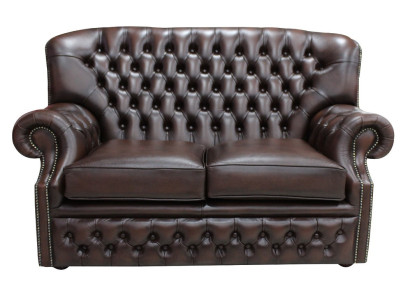 2 Sitzer Couch Polster Ohrensofa Chesterfield Leder Couchen Sofas Garnitur Neu