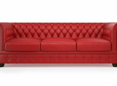 XXL Sofa 3 Sitzer Couch Chesterfield Polster Sitz Garnitur Leder Rot Textil