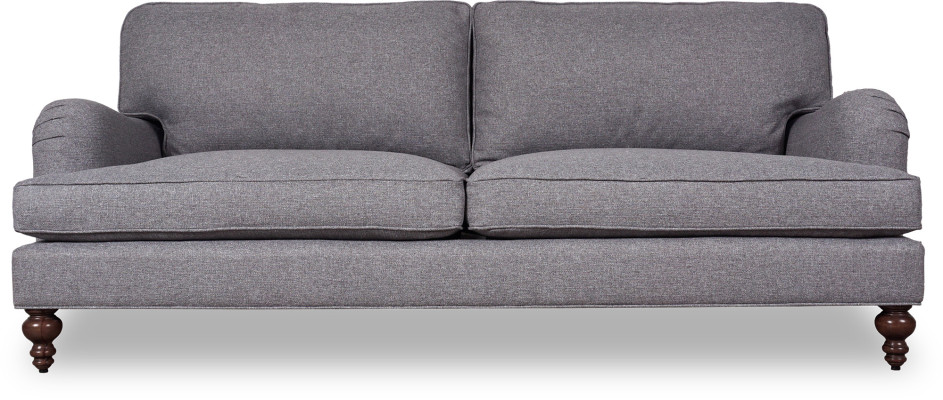 Design Grau Sofa 3 Sitzer Chesterfield Stoff Couch Polster Sofas Textil Couchen
