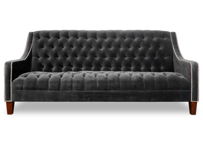 Design grau Sofa 3 Sitzer Chesterfield Stoff Couch Polster Sofas Leder Garnitur