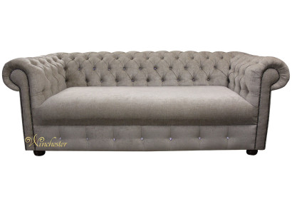 Design Hellbraun Sofa 3 Sitzer Chesterfield Stoff Couch Sofa Polster Sofas Neu