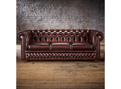 3 Sitzer Couch Polster Chesterfield Antik Braun Sofa Couchen Sitz Garnitur Neu