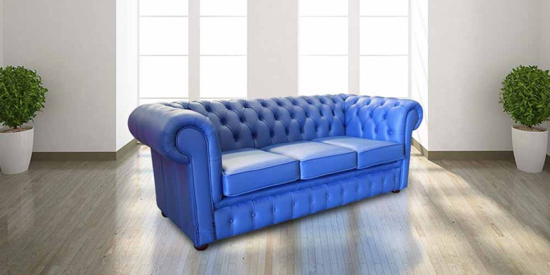 3 Sitzer Blaue Kunstleder Leder Couchen Sofa Polster Couchen Sofas Garnitur Neu