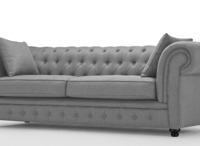 XXL Grau Sofa 4 Sitzer Couch Chesterfield Polster Sitz Garnitur Leder Textil Neu