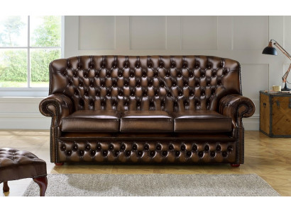 3 Sitzer Couch Polster Chesterfield Sofa Couchen Sitz Garnitur Neu Antik Braun