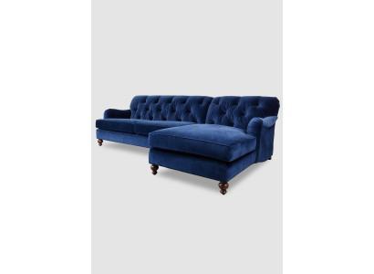 Ecksofa Sofa Couch Polster Blaue Chesterfield Eck Garnitur Couchen Sitz Textil