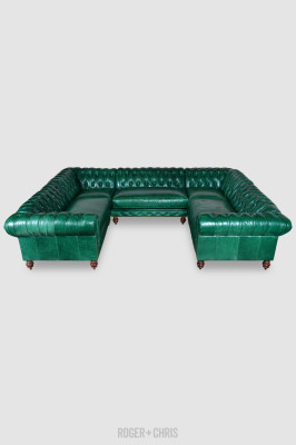 XXL Big Sofa Wohnlandschaft Ledersofa Couch U Form Chesterfield Couchen Polster