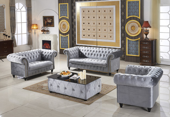 3+2+1 Sofagarnitur Samt Stoff Couchen Polster Garnitur Sofas Couch Designer Neu