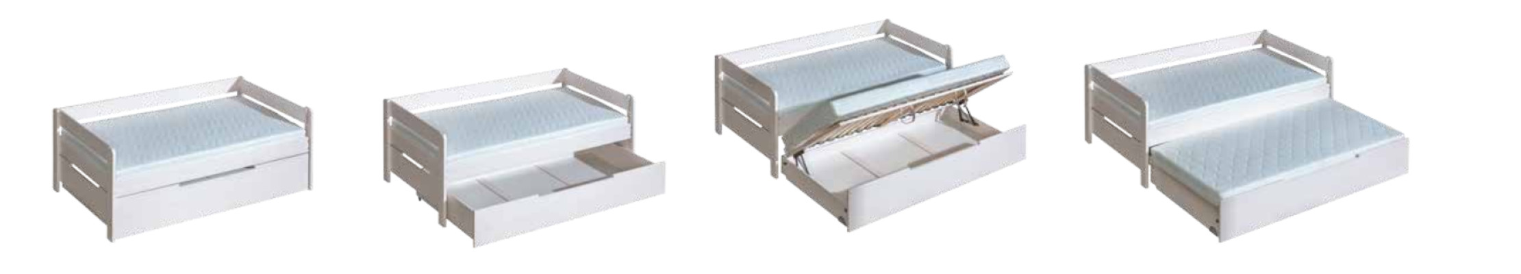 Babybett Kinderbett Gitterbett 210cm x 98cm x 75cm Weiß