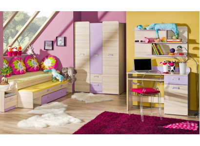 6 tlgs. Jugendzimmer Schlafzimmer Modernes Kinder Zimmer Schrank Tisch Bett Neu