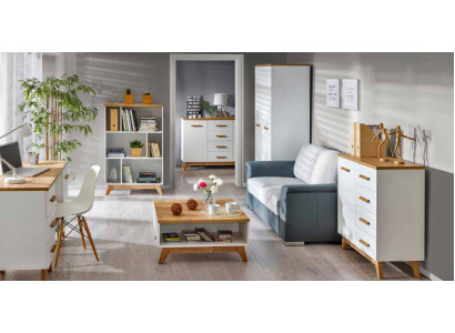 6 tlg. Büro Set Garnitur Möbel Schreibtisch Tisch Kommode Schrank Regal Komplett
