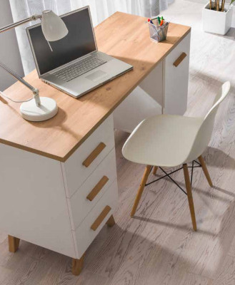 6 tlg. Büro Set Garnitur Möbel Schreibtisch Tisch Kommode Schrank Regal Komplett