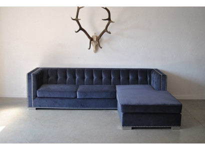 Ecksofa Stoff Design Couch Polster Sitz Sofa Garnitur Modern Eck Chesterfield