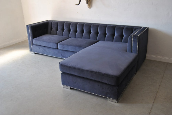 Ecksofa Stoff Design Couch Polster Sitz Sofa Garnitur Modern Eck Chesterfield