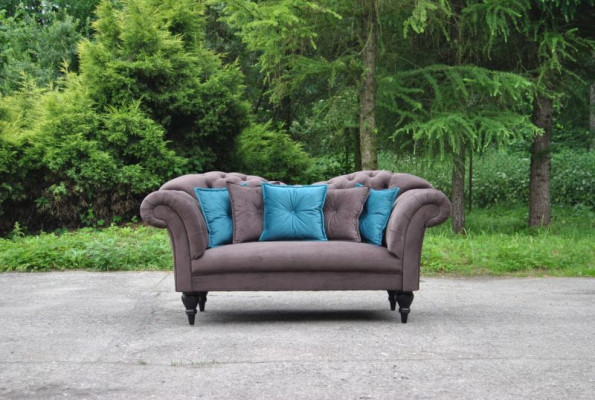XXL Design Sofa Couch Polster 3 Sitzer Englische Chesterfield Samt Couchen Sofas