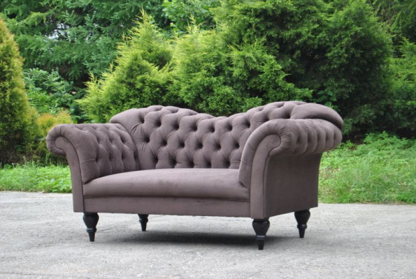 XXL Design Sofa Couch Polster 3 Sitzer Englische Chesterfield Samt Couchen Sofas