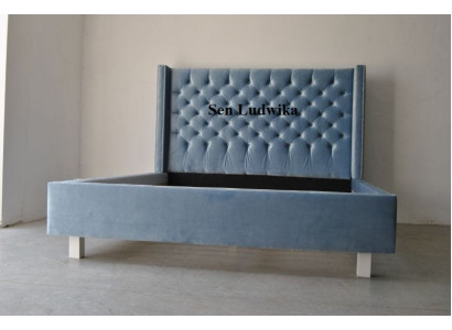 Bett Chesterfield Design Luxus Hotel 180x200cm Schlaf Zimmer Leder Samt Betten