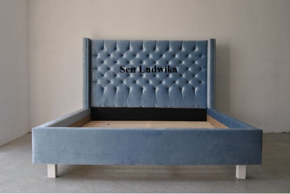Bett Chesterfield Design Luxus Hotel 180x200cm Schlaf Zimmer Leder Samt Betten