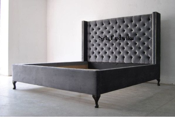 Bett Chesterfield Design Luxus Hotel Betten 180x200cm Schlaf Zimmer Leder Samt