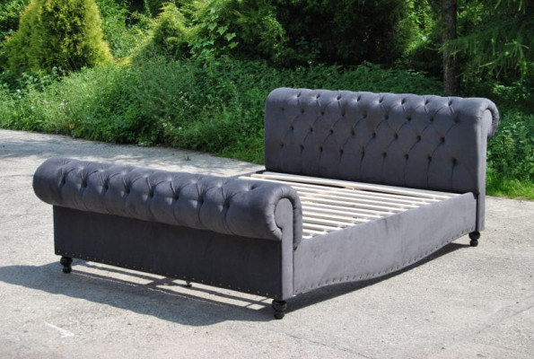 Bett Chesterfield Design Luxus Hotel Betten 180x200cm Schlaf Zimmer Leder Samt