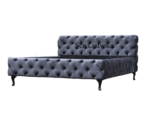 Bett Chesterfield Design Luxus Hotel Betten 180x200cm Schlaf Zimmer Leder Samt