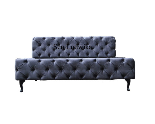 Bett Chesterfield Design Luxus Hotel Betten 180x200cm Schlaf Zimmer Leder Samt