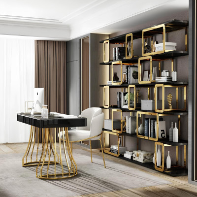 Design Trenn Wand Regal Wohn Zimmer Schränke Edelstahl Regale Bücher Schrank Neu