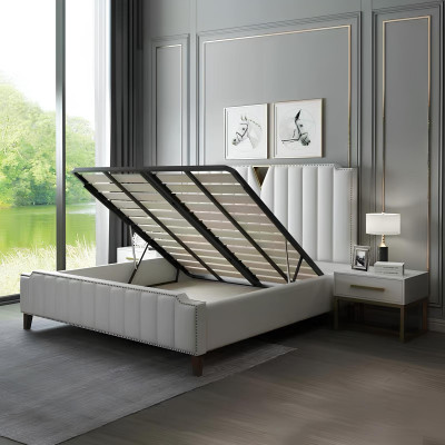 Bett Polster Design Luxus Doppel Hotel Ehe Schlaf Zimmer Leder 180x200cm Betten