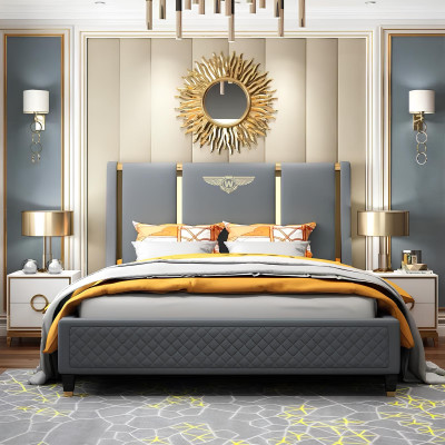 Bett Polster Design Luxus Doppel Hotel Betten Ehe Schlaf Zimmer Leder 180x200cm