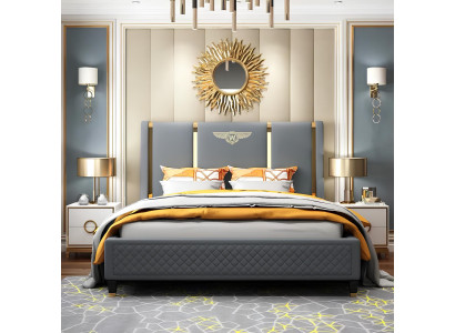 Bett Polster Design Luxus Doppel Hotel Betten Ehe Schlaf Zimmer Leder 180x200cm