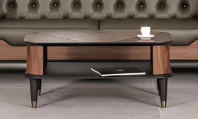 Couchtisch Braun  Modern Rechteckig Einlegeboden Modern Büroeinrichtung Neu