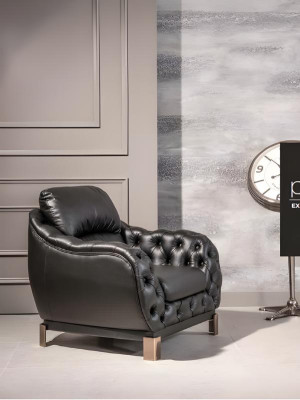 Büro Set Komplettbüro Schwarz 3-Sitzer Sofa Sessel 2tlg. mit Couchtisch Neu