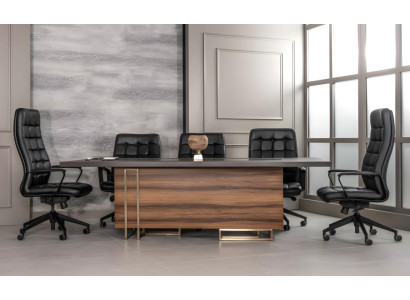 Büro Set 5x Konferenzstühle & Konferenztisch Komplettset Besprechungstisch 6tlg.
