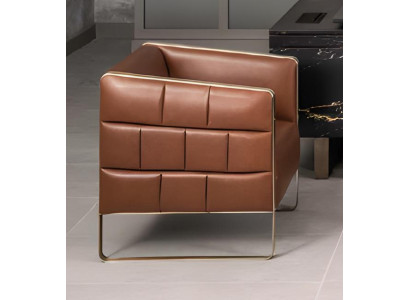 Büro Ohrensessel Sessel Polster Fernseh Modern Braun Büro Couch Leder Sessel Neu