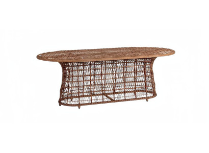 Couchtisch Braun Luxus Moderner Design Kaffeetisch Hochwertig Rattan Beistell
