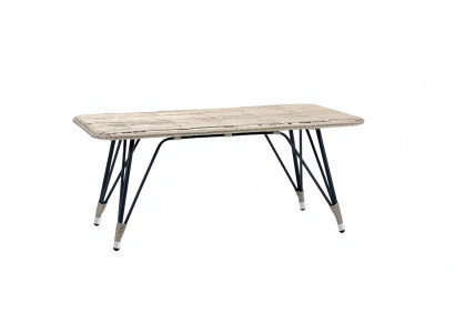 Couchtisch Grau Luxus Moderner Design stilvoll Kaffeetisch Hochwertig Rattan