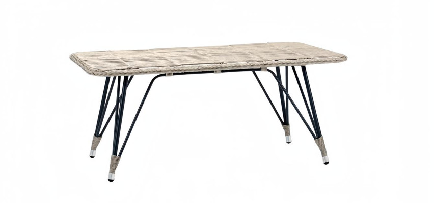Couchtisch Luxus Grau Moderner Design stilvoll Kaffeetisch Hochwertig Rattan