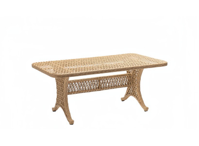 Couchtisch Beige Luxus Rattan Moderner Design stilvoll Kaffeetisch Hochwertig