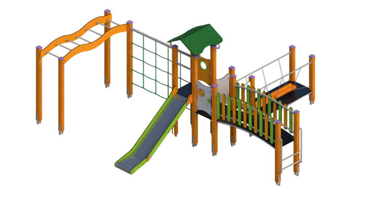 Spielplatzanlage Spielzone Spielpark Rutschbahn Spielbereich Bewegungsfläche