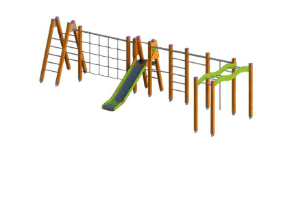 Abenteuerspielplatz Bewegungsparcours Klettergerüst Spielbereich Freizeitgelände