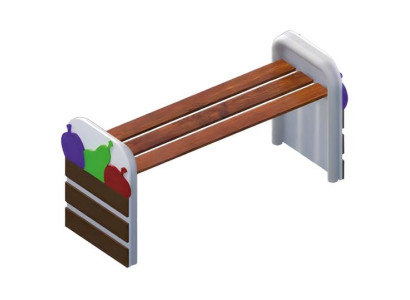 Spielplatz Spielbereich Kinder Bank Park Kinderzone Sitzbank 125x50