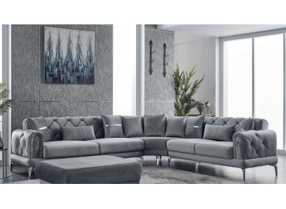 Stoffsofa Ecksofa L form Sofa Polstersofa Grau Couch Moderne Eckgarnitur