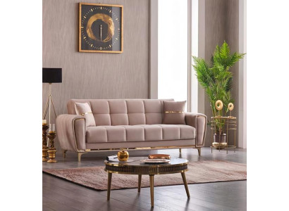 Stoffsofa Dreisitzer Polstersofa Couch 3 Sitzer Beige Sofa Design